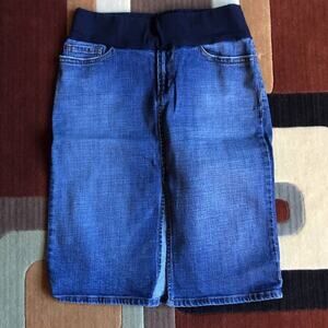 Joe's Jeans Mimi Maternity Denim Knee Length Elastic Waist Skirt Size 29